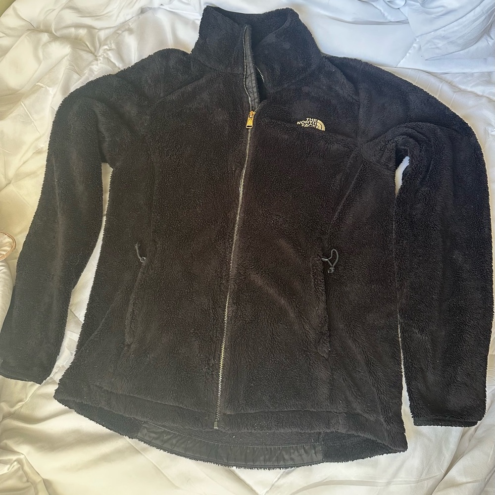 The North Face Black Osito Fleece Jacket with Gold Accents